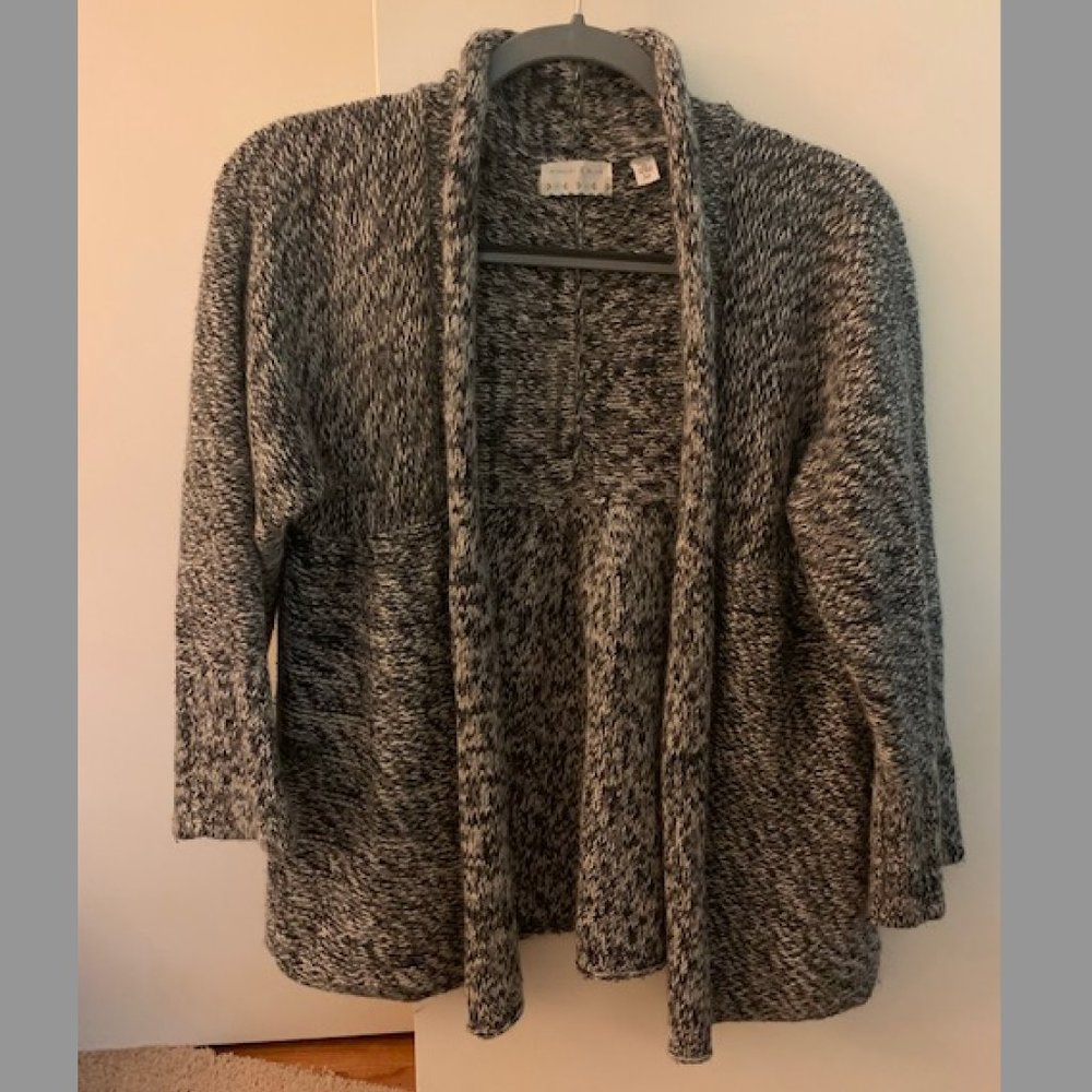 UO Kimchi Blue Black & Grey Marled Knit Cardigan